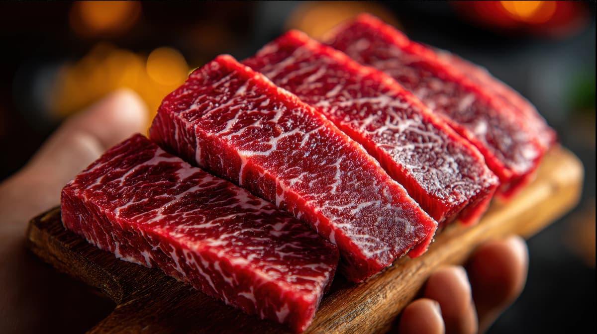 Premium Wagyu beef cuts showcasing marbling